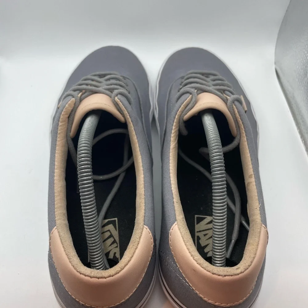 Vans off the wall grey canvas tan leather men’s low sneakers size 11.5 - Picture 6 of 9